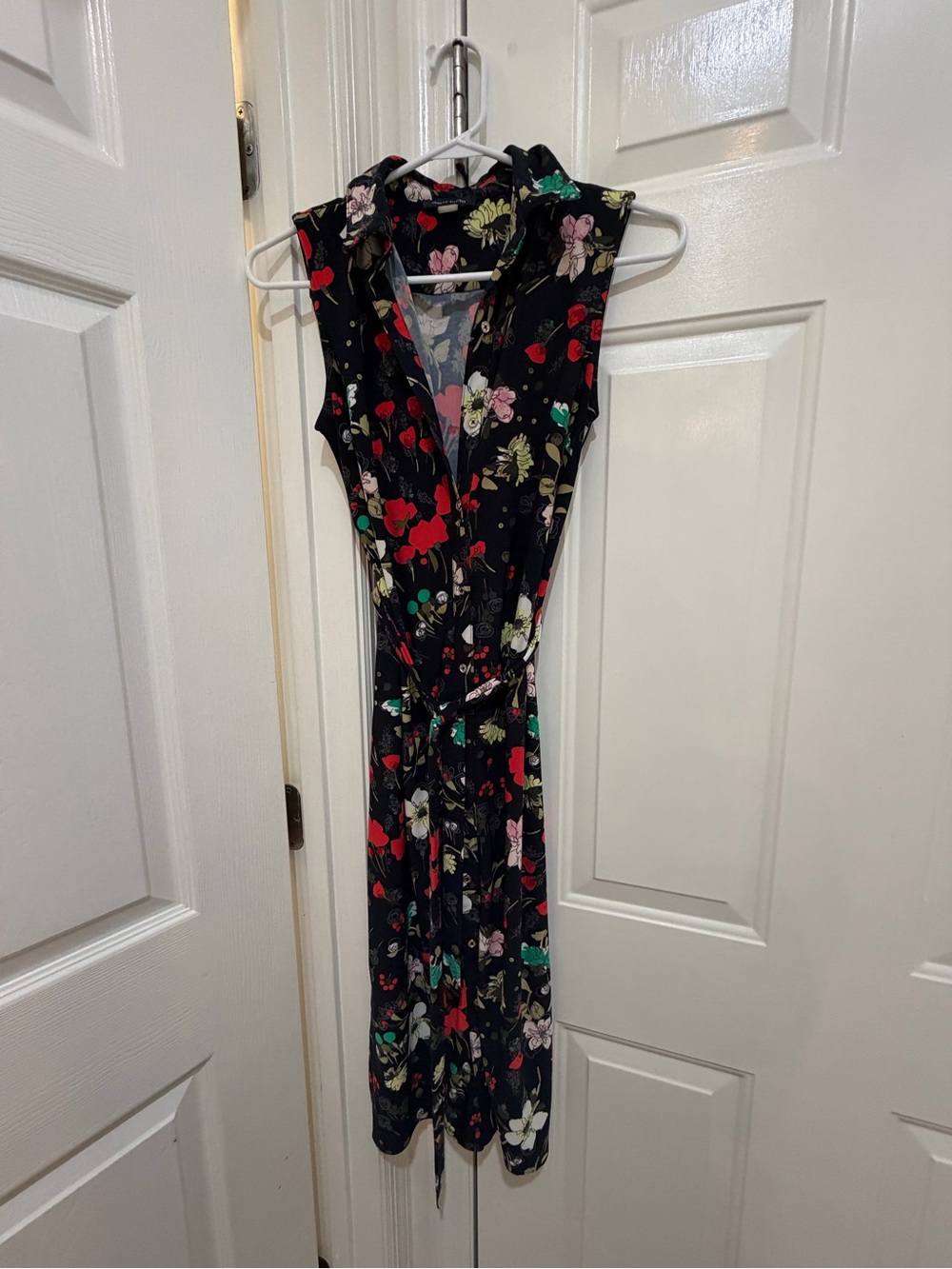 Tommy Hilfiger Floral Button Front Tie Waist Shirt Dress Size 2